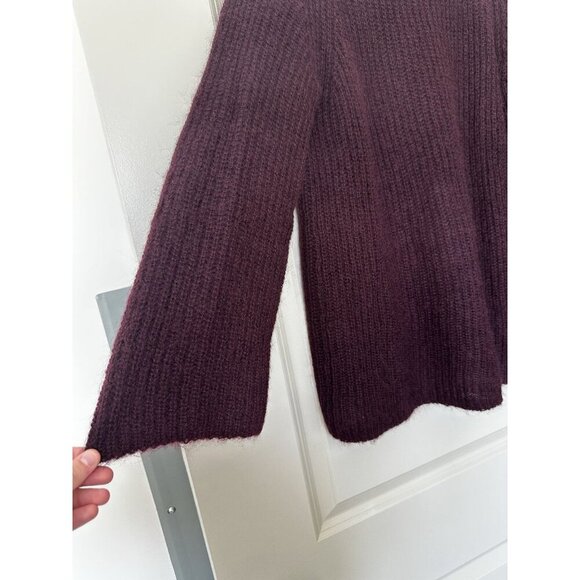 COS Mohair Wool Blend Maroon Purple Crewneck Wide Sleeve Oversized Sweater XS - Picture 3 of 8